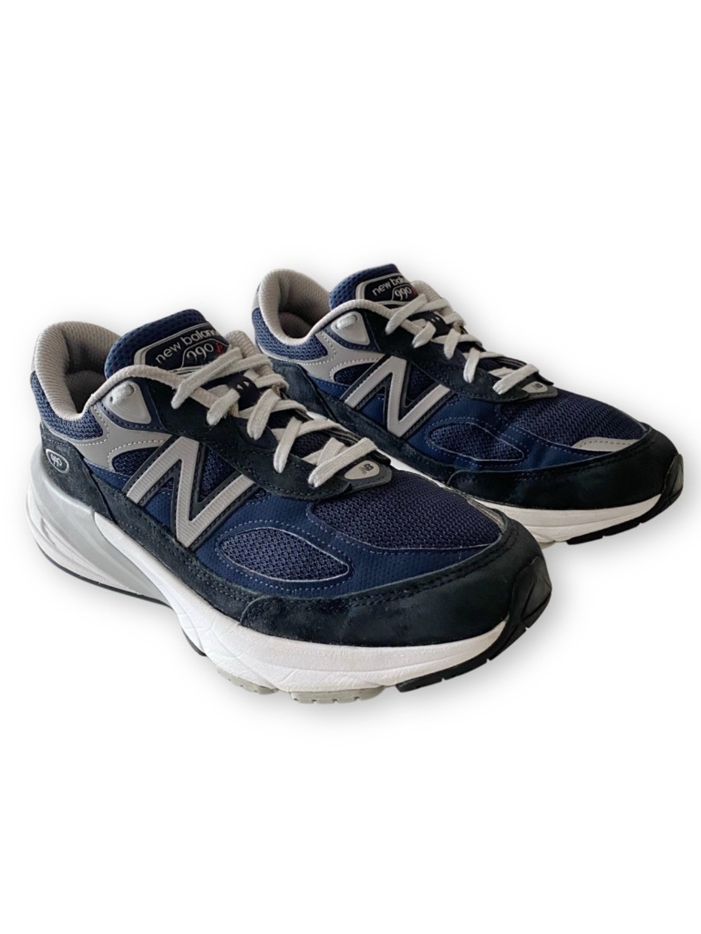New Balance Mens 7.5 2E Wide 990v6 Navy Blue Running Athletic Shoes Sneakers